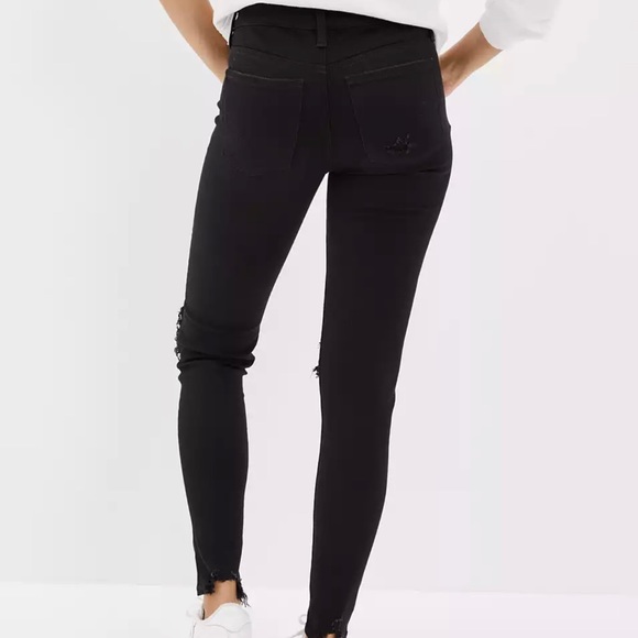 ✨AE Dream Jean✨ American eagle dream jean with distressed pattern faded black - Picture 2 of 5